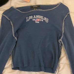 Forever 21 Navy Blue Crop Top